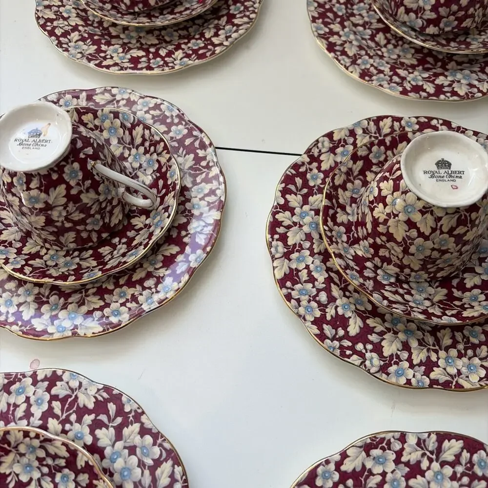 Vintage RARE Royal Albert Chintz Royal Brocade Coffee/Tea Dessert Set 20 Pieces